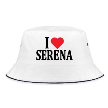 t-shirt I love Serena t-shirt gift idea - Bucket Hat - white/navy - Front