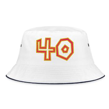 40. 40 YEARS. 40th ANNIVERSARY. 40TH ANNIVERSARY. - Bucket Hat - white/navy - Front