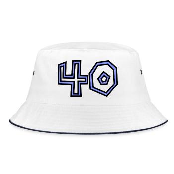 40. 40 YEARS. 40th ANNIVERSARY. 40TH ANNIVERSARY. - Bucket Hat - white/navy - Front