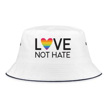 LGBT Pride Month - Liebe keinen Hass - Bucket Hat - Weiß/Navy - Vorne