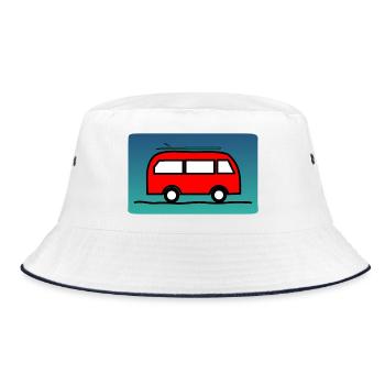 PAPA. OPA. VATERTAG. GELIEBTE. MEISTER. LEHRER - Bucket Hat - Weiß/Navy - Vorne