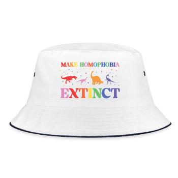 LGBTQ Pride Month - Make Homophobia Extinct - Bucket Hat - white/navy - Front