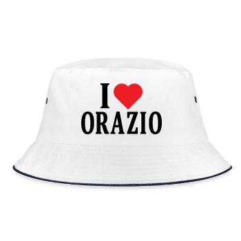 t-shirt I love Orazio t-shirt idée cadeau - Bob - blanc/marine - Devant