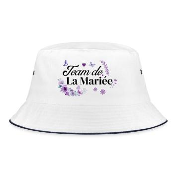 Purple floral bridal team - Bucket Hat - white/navy - Front