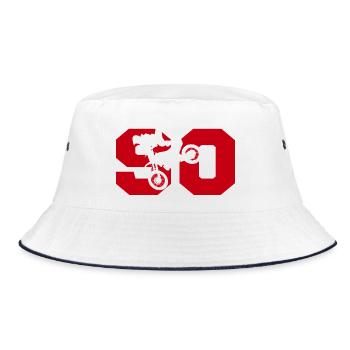 Moto 90 motard - Bucket Hat - white/navy - Front