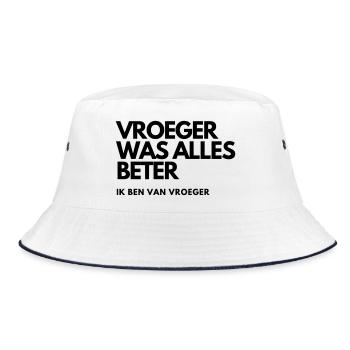 Früher war alles besser # - Bucket Hat - Weiß/Navy - Vorne
