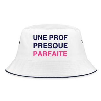 Schule / Lehrer / Lehrer / Lehrer / Lehrer - Bucket Hat - Weiß/Navy - Vorne