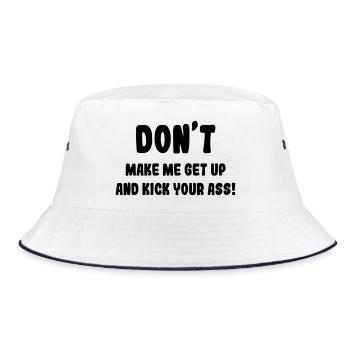 Zwinge mich nicht, aus meinem Rollstuhl aufzustehen # - Bucket Hat - Weiß/Navy - Vorne