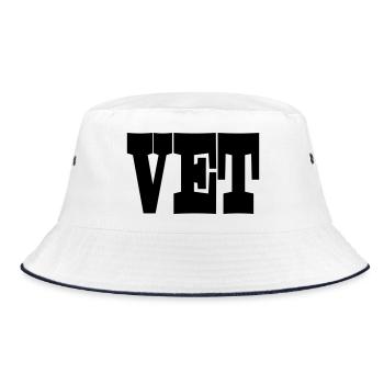 19 FAT - Bucket Hat - white/navy - Front