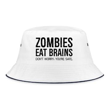 zombies eat brains - Bucket Hat - Weiß/Navy - Vorne