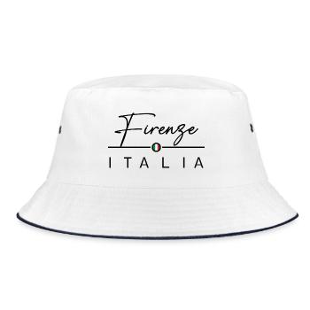 Italia - Firenze - Florenz - Italien - Italy - Bucket Hat - Weiß/Navy - Vorne