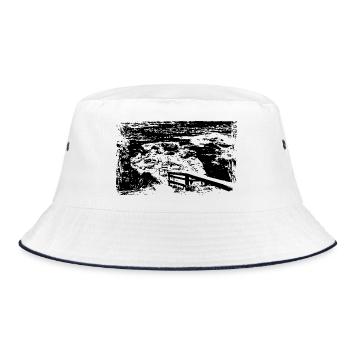 Path to the sea - Bucket Hat - white/navy - Front