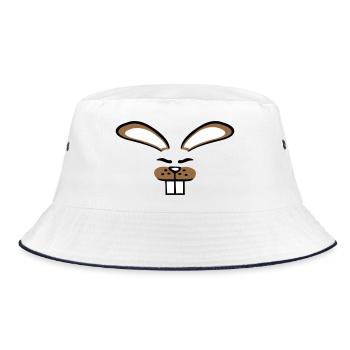 Bunny Rabbit Bunny Cartoon Small Animal Cute - Bucket Hat - white/navy - Front