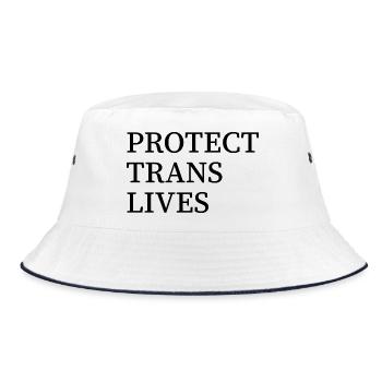 Protect trans lives - Bucket Hat - white/navy - Front