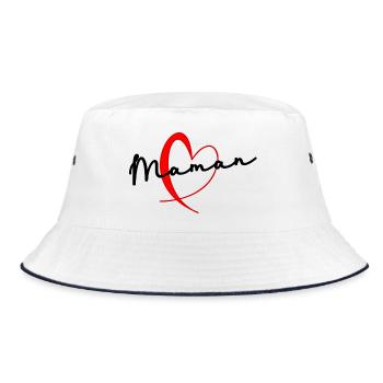 MAMA. MUTTERTAG. SCHÖNEN MUTTERTAG - Bucket Hat - Weiß/Navy - Vorne