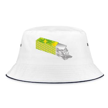 Chewing gum pack – Fresh, colourful and full of energy - Bucket Hat - white/navy - Front