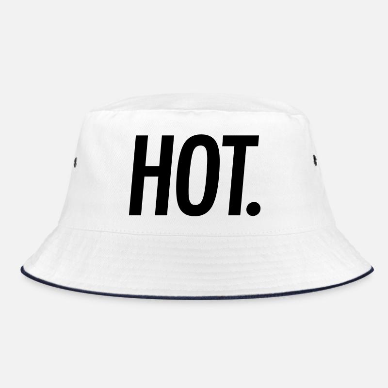HOT. – Bold Statement Typografie - Bucket Hat - Weiß/Navy