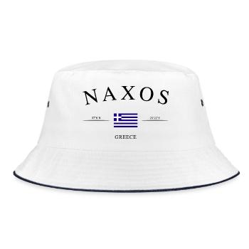 Naxos Greece – Holiday Souvenir &amp; Gift - Bucket Hat - white/navy - Front
