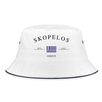 Skopelos, Grèce – Souvenirs et cadeaux de vacances - Bob - blanc/marine - Devant