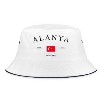 Alanya Turkey – Holiday Souvenir & Gift - Bucket Hat - white/navy - Front