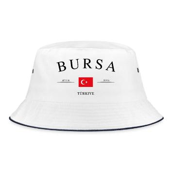 Bursa Türkiye – Holiday Souvenir &amp; Gift - Bucket Hat - white/navy - Front