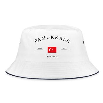 Pamukkale Turkey – Holiday Souvenir & Gift - Bucket Hat - white/navy - Front