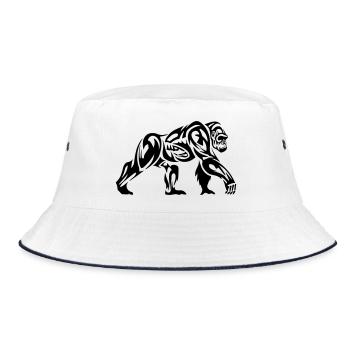 Gorilla Tribal - Bucket Hat - Weiß/Navy - Vorne