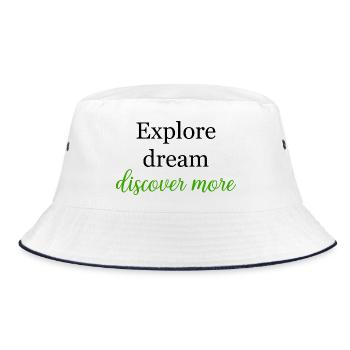 Entdecken Sie Dream Entdecken Sie mehr Lebensweg - Bucket Hat - Weiß/Navy - Vorne