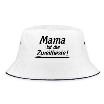 Mom is the second best - Bucket Hat - white/navy - Front
