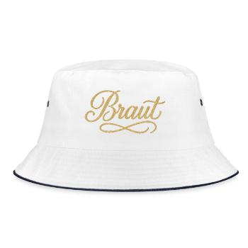 BRAUT Lettrage élégant brodé doré - Bob - blanc/marine - Devant