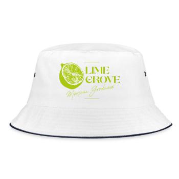 Lime Grove Mexican Goodness Logo - Bucket Hat - white/navy - Front