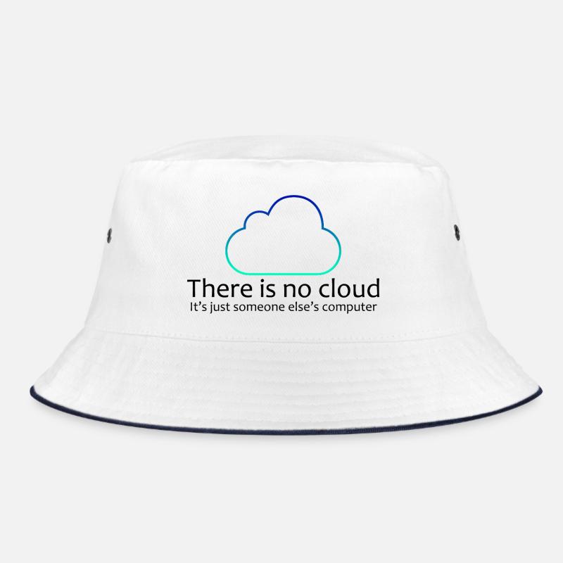 Keine Cloud-Programmierung Lustiges T-Shirt - Bucket Hat - Weiß/Navy