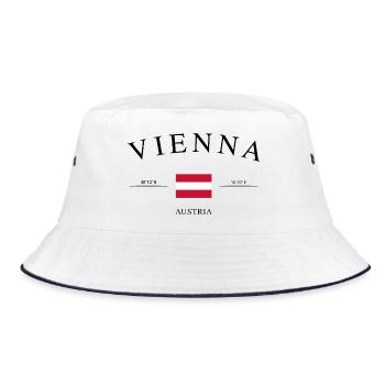 Vienna Austria – Holiday Souvenir &amp; Gift - Bucket Hat - white/navy - Front
