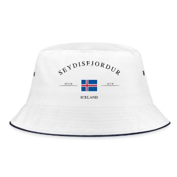 Seyðisfjörður Iceland – Holiday Souvenir &amp; Gift - Bucket Hat - white/navy - Front