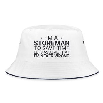 Storeman Never Wrong - Bucket Hat - Weiß/Navy - Vorne