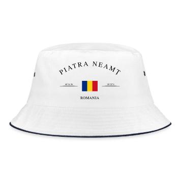 Piatra Neamț Romania – Holiday Souvenir - Bucket Hat - white/navy - Front
