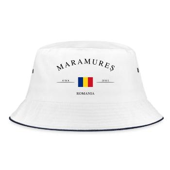 Maramureș Romania – Holiday Souvenir & Gift - Bucket Hat - white/navy - Front