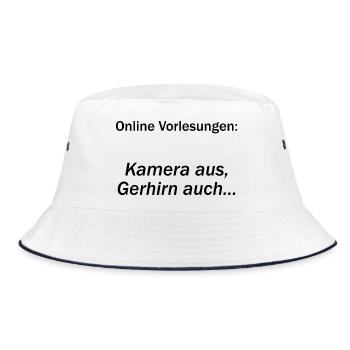 University Saying "Online Lectures" Gift, Students - Bucket Hat - white/navy - Front
