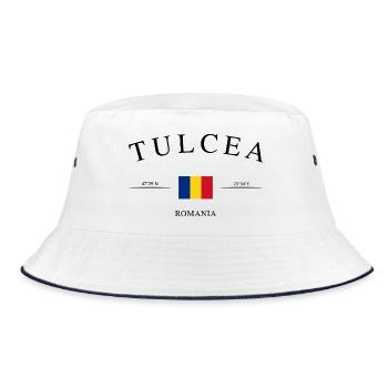 Tulcea Romania – Holiday Souvenir & Gift - Bucket Hat - white/navy - Front