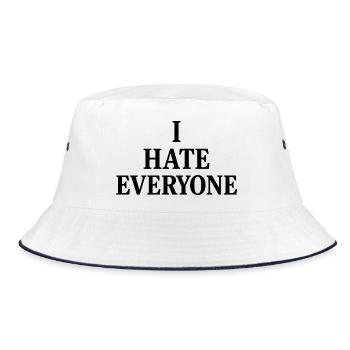 I hate everyone - Bucket Hat - white/navy - Front