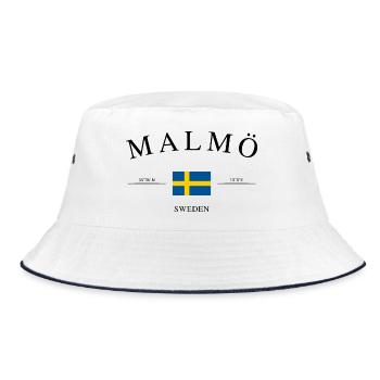 Malmö Schweden – Urlaub Souvenir & Geschenk - Bucket Hat - Weiß/Navy - Vorne