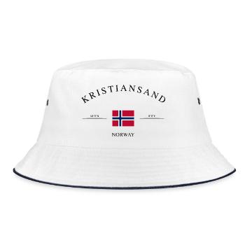 Kristiansand Norway – Holiday Souvenir & Gift - Bucket Hat - white/navy - Front