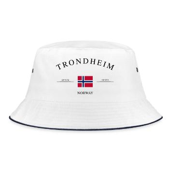 Trondheim Norwegen – Urlaub Souvenir & Geschenk - Bucket Hat - Weiß/Navy - Vorne