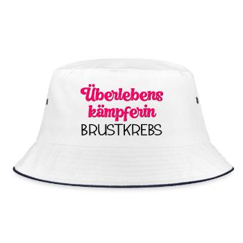 ÜBERLEBENSKÄMPFERIN BRUSTKREBS - Bucket Hat - Weiß/Navy - Vorne