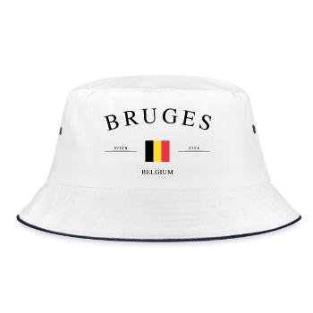 Bruges, Belgique – Souvenir et cadeau de vacances - Bob - blanc/marine - Devant