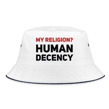 My Religion? Human Decency - Bucket Hat - white/navy - Front