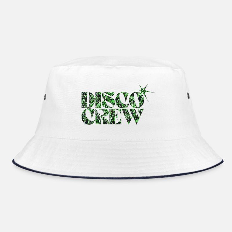 Disco Crew Glitter Green Typography Bucket Hat