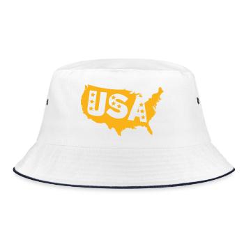 Emblème de la carte des États-Unis avec des étoiles - Bob - blanc/marine - Devant