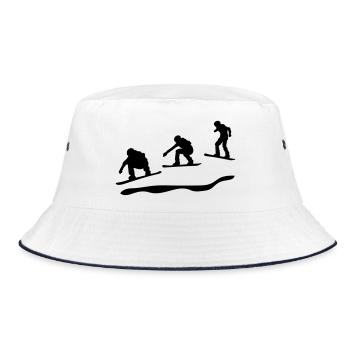 Snowboard rennen - Bucket Hat - Weiß/Navy - Vorne