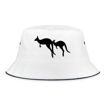 Kangaroo - Bucket Hat - white/navy - Front